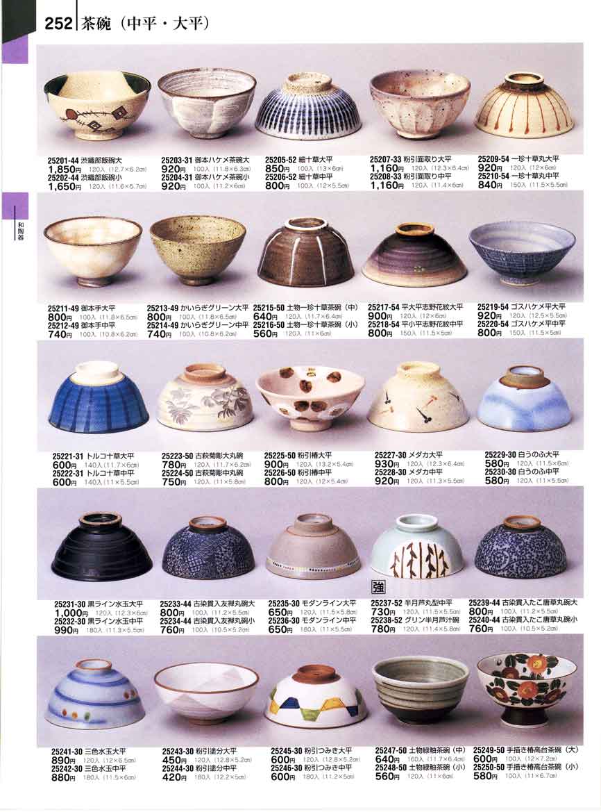 食器 茶碗（中平・大平）陶雅 とうが 器百華 第１２集－252ページ