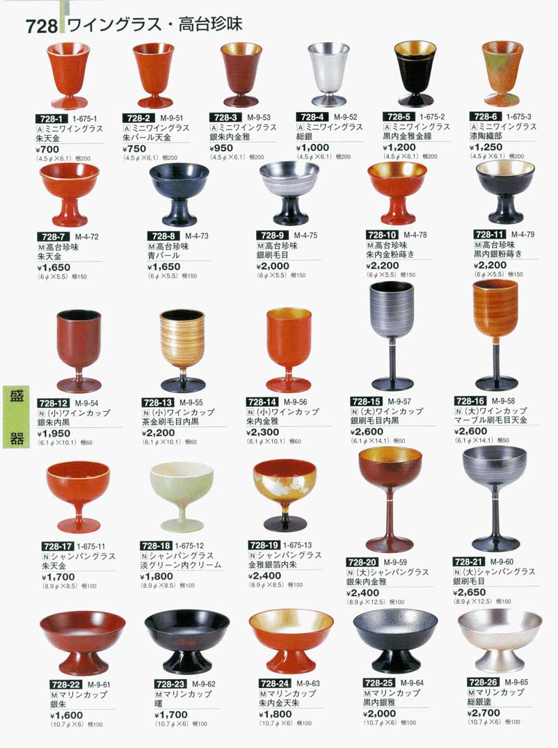 食器 盛器・ワイングラス・高台珍味割烹漆器23-1－728ページ