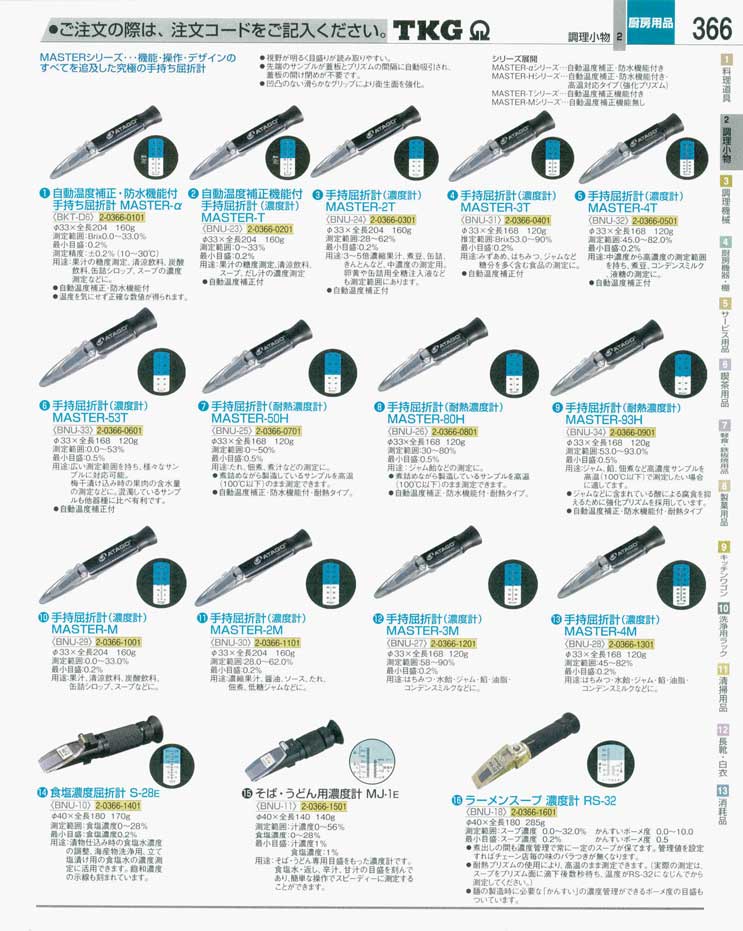 食器 濃度計 ＴＫＧ業務用総合カタログ 遠藤商事－366ページ