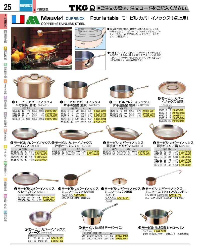 食器 鍋・フライパン ＴＫＧ業務用総合カタログ１２－２ 遠藤商事－25 