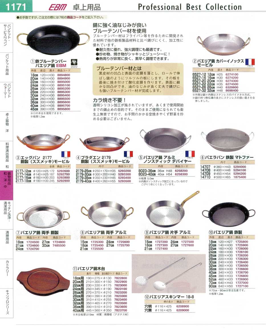 食器 パエリア鍋 プロフェッショナルベストコレクション１４ ＥＢＭ－1171ページ