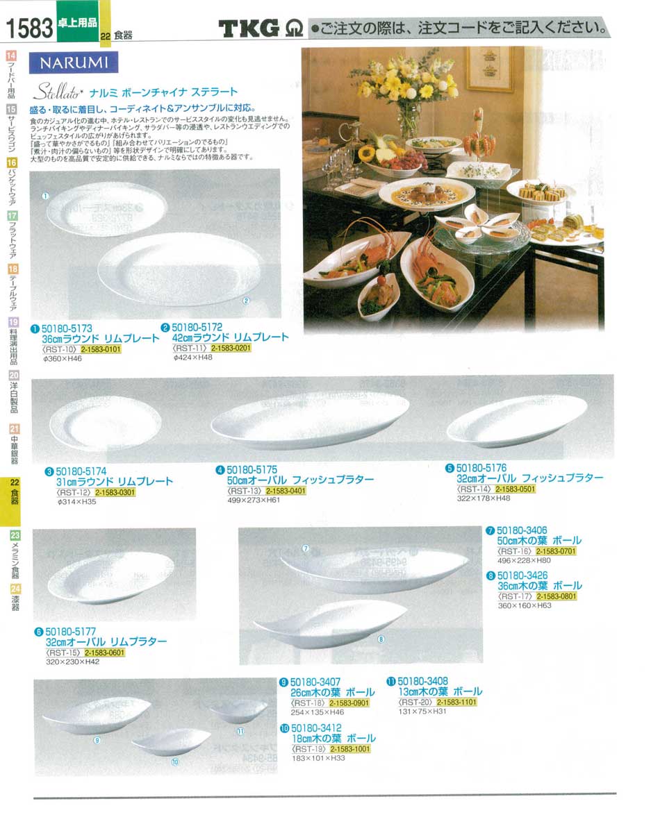 食器 ナルミ皿 ＴＫＧ業務用総合カタログ１２－３ 遠藤商事－1583ページ