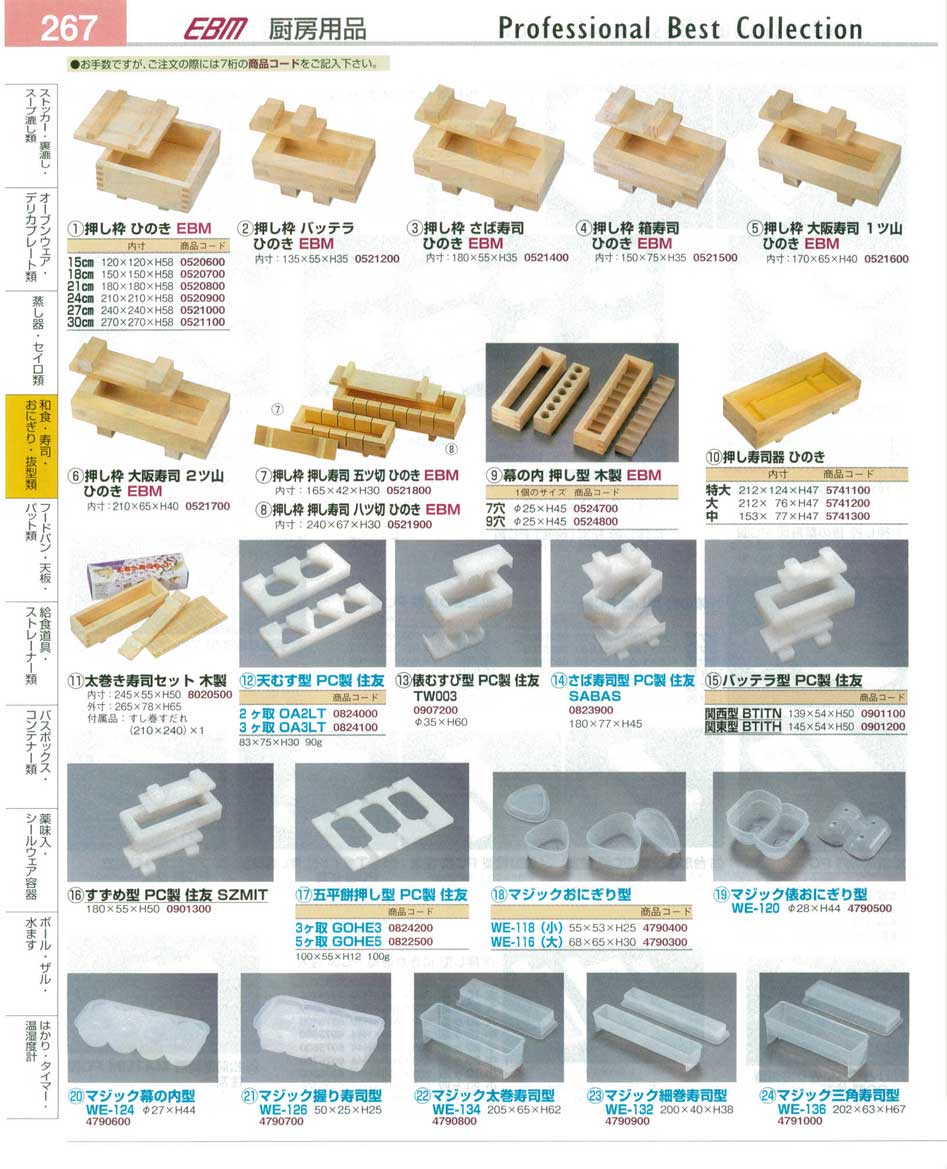 食器 押し枠・押し型 プロフェッショナルベストコレクション１４－２