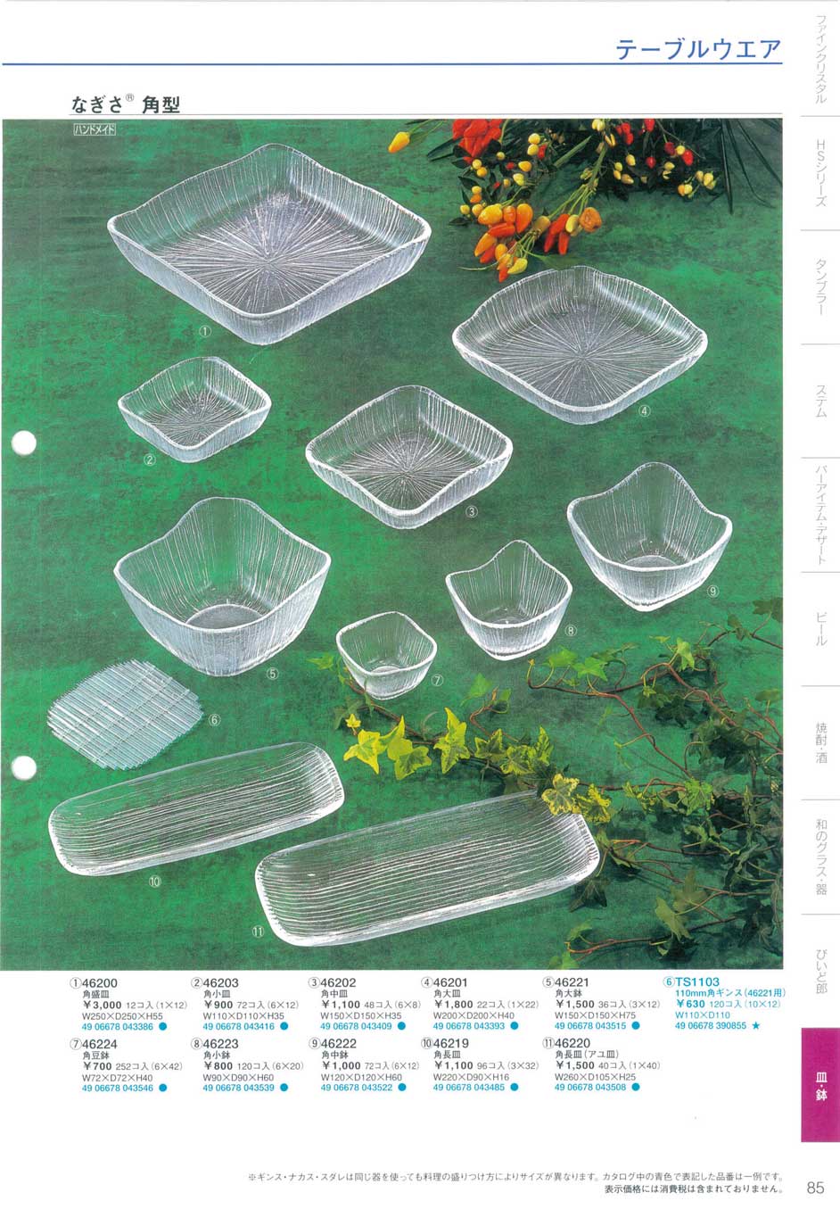 食器 なぎさ・角型東洋佐々木ガラス２０１０－85ページ