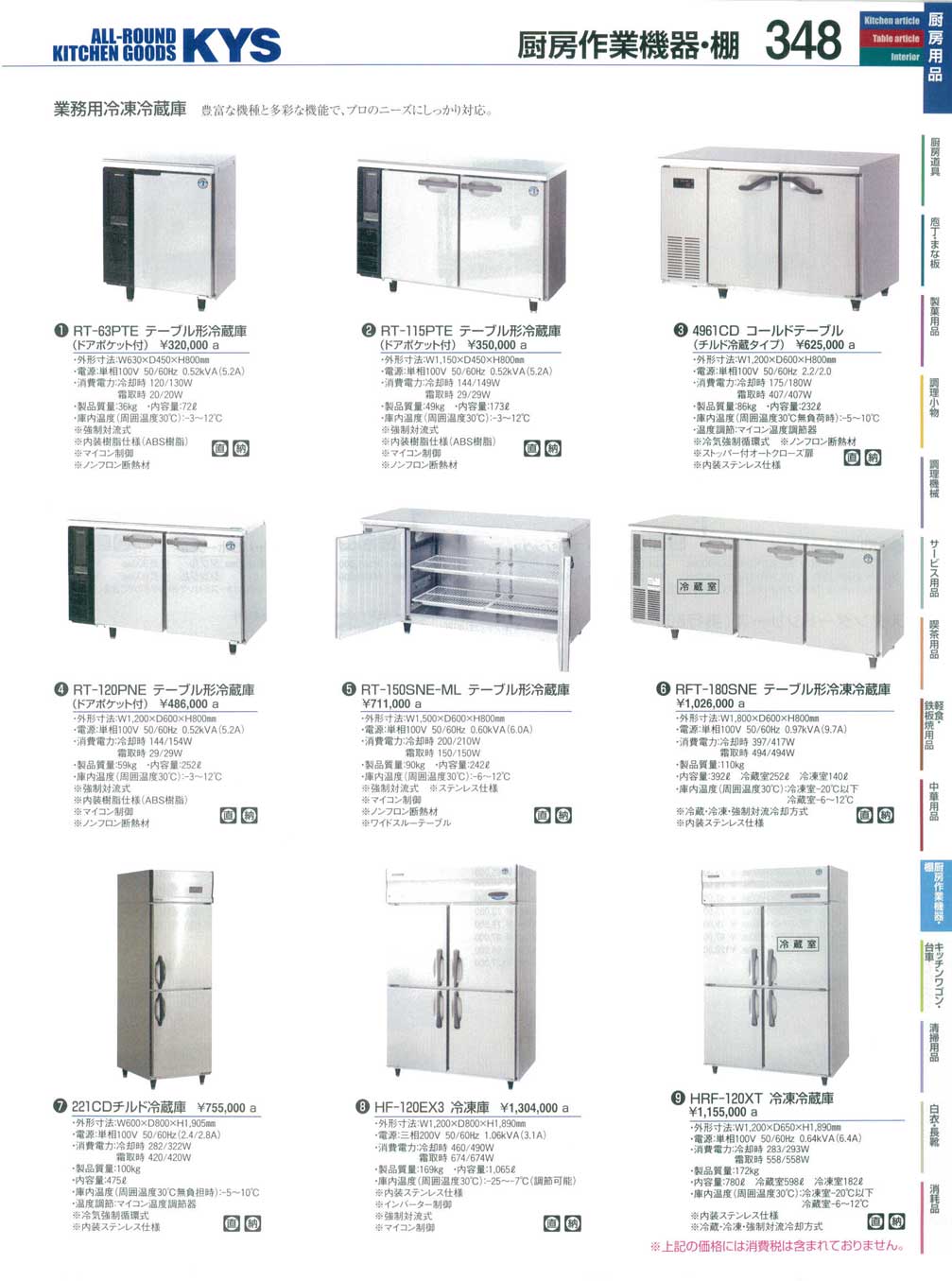 テーブル型冷蔵庫 ＲＴ－１２０ＰＮＥ ホシザキ （商品番号10-0348-0401）