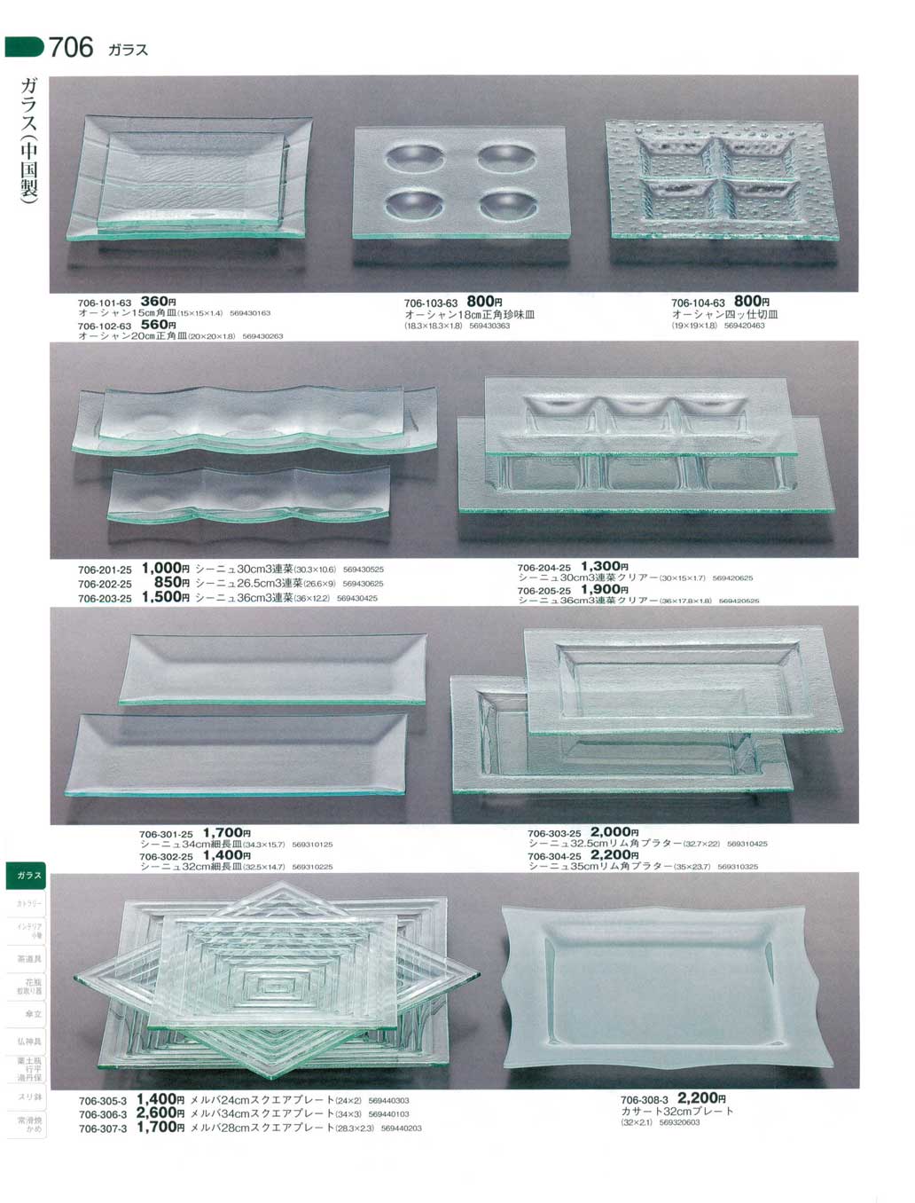 食器 ガラス（中国製）器蔵６－706ページ
