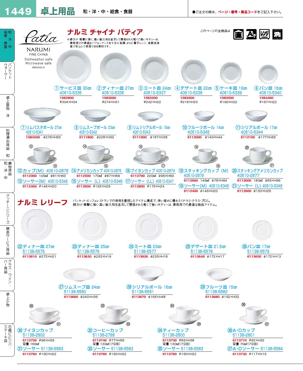 食器 ナルミ 食器 プロフェッショナルベストコレクション１５ ｅｂｍ 1449ページ