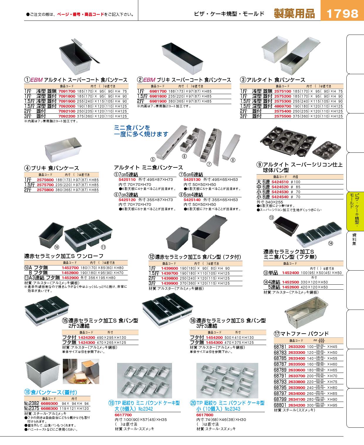 【日本早割】【25個セット】アルタイト　1斤食パン型　浅型蓋無し 調理器具