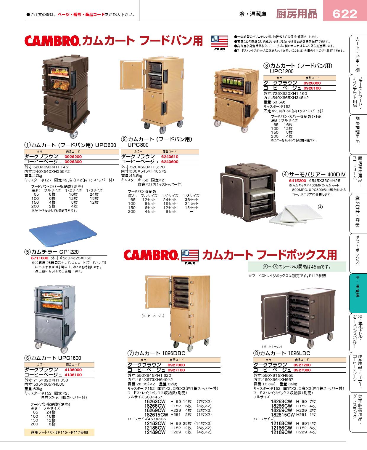 キャンブロ カムカートフードパン用 UPC800（131）D／B(90)（商品番号6240610）