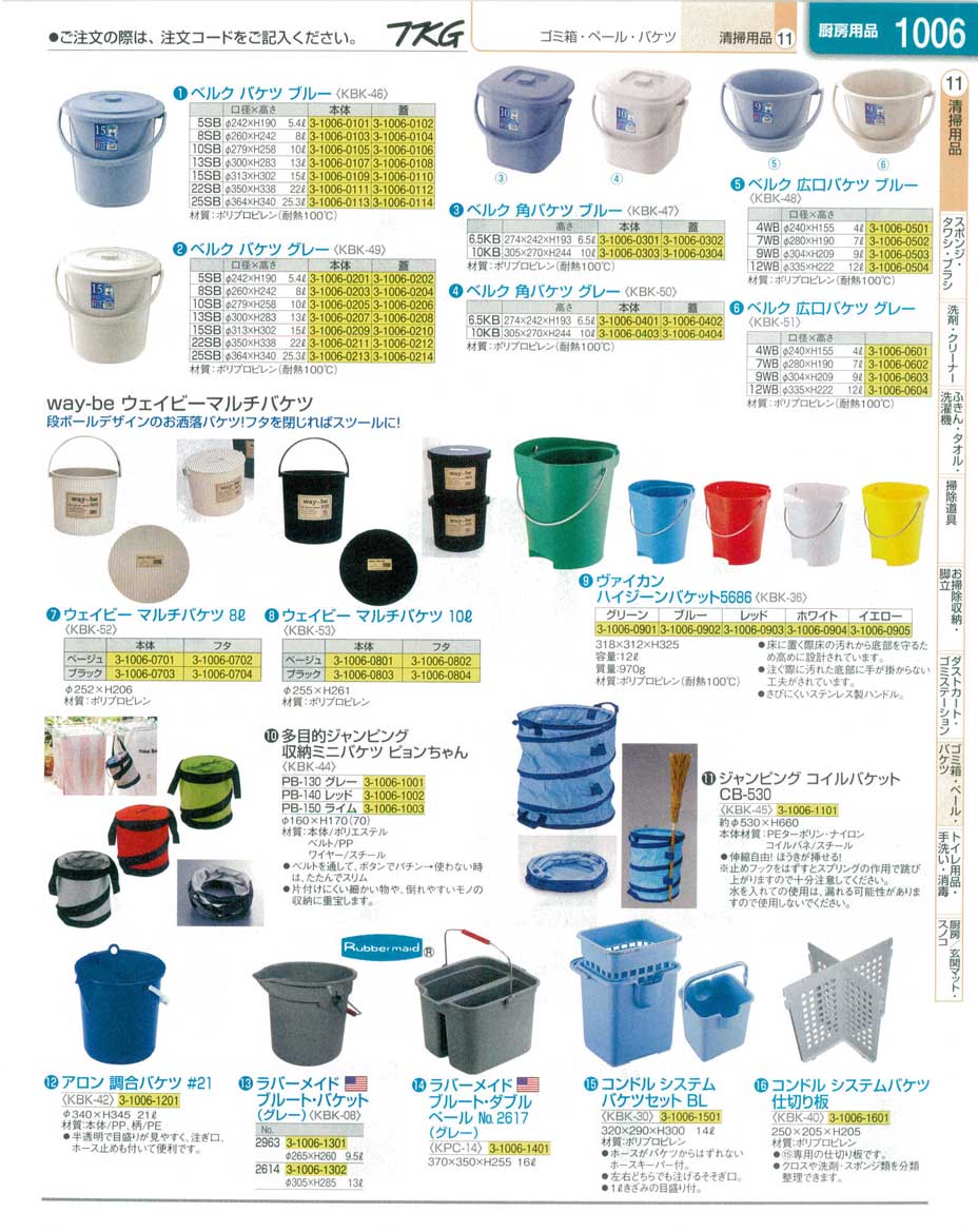 食器 ゴミ箱・ペール・バケツ ＴＫＧ１３－２ 遠藤商事－1006ページ