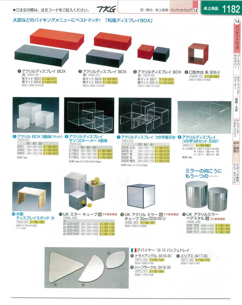 9-1712-1801)NDI0205(130)アクリルディスプレイ コの字展示台