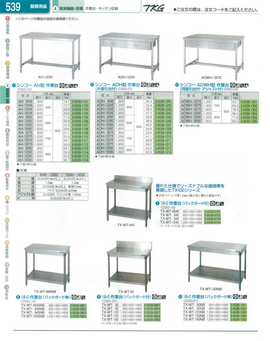 圧倒的高評価 シンコー ステンレス作業台(H方枠タイプ・SUS430