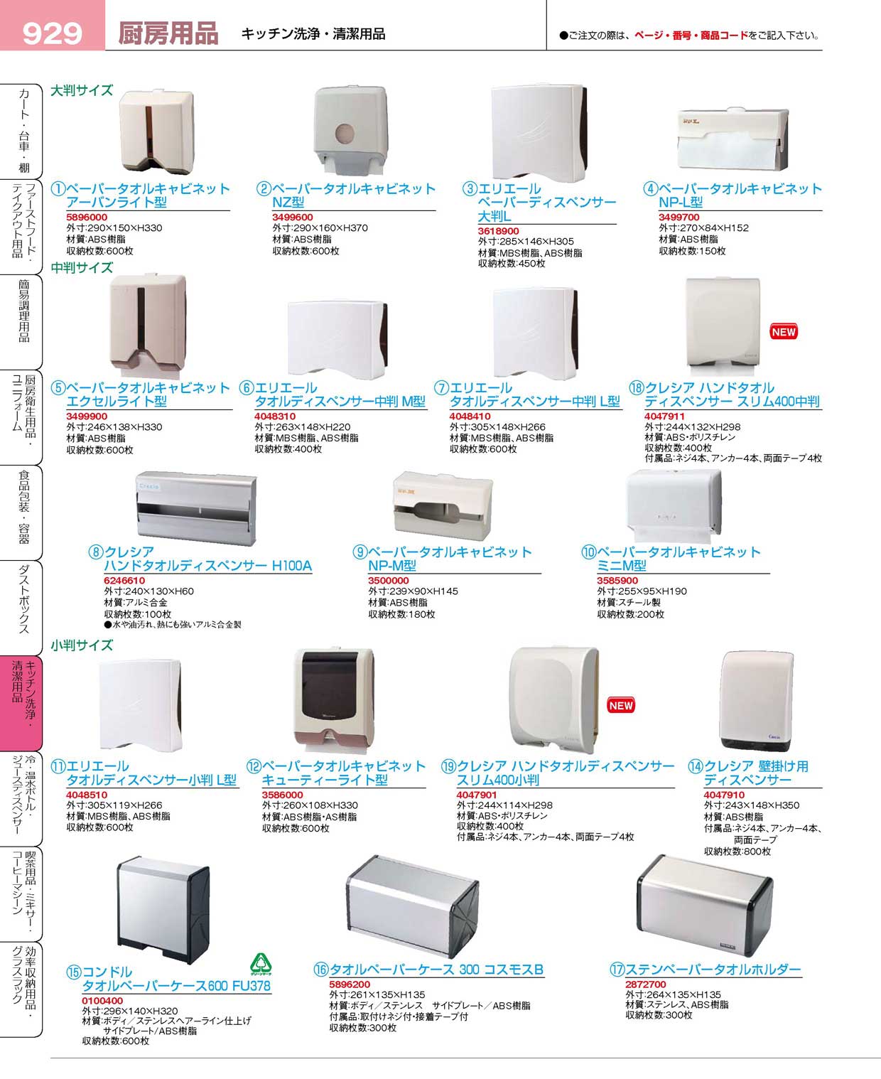 クレシア ハンドタオルディスペンサー Ｈ１００Ａ(130)（商品番号6246610）