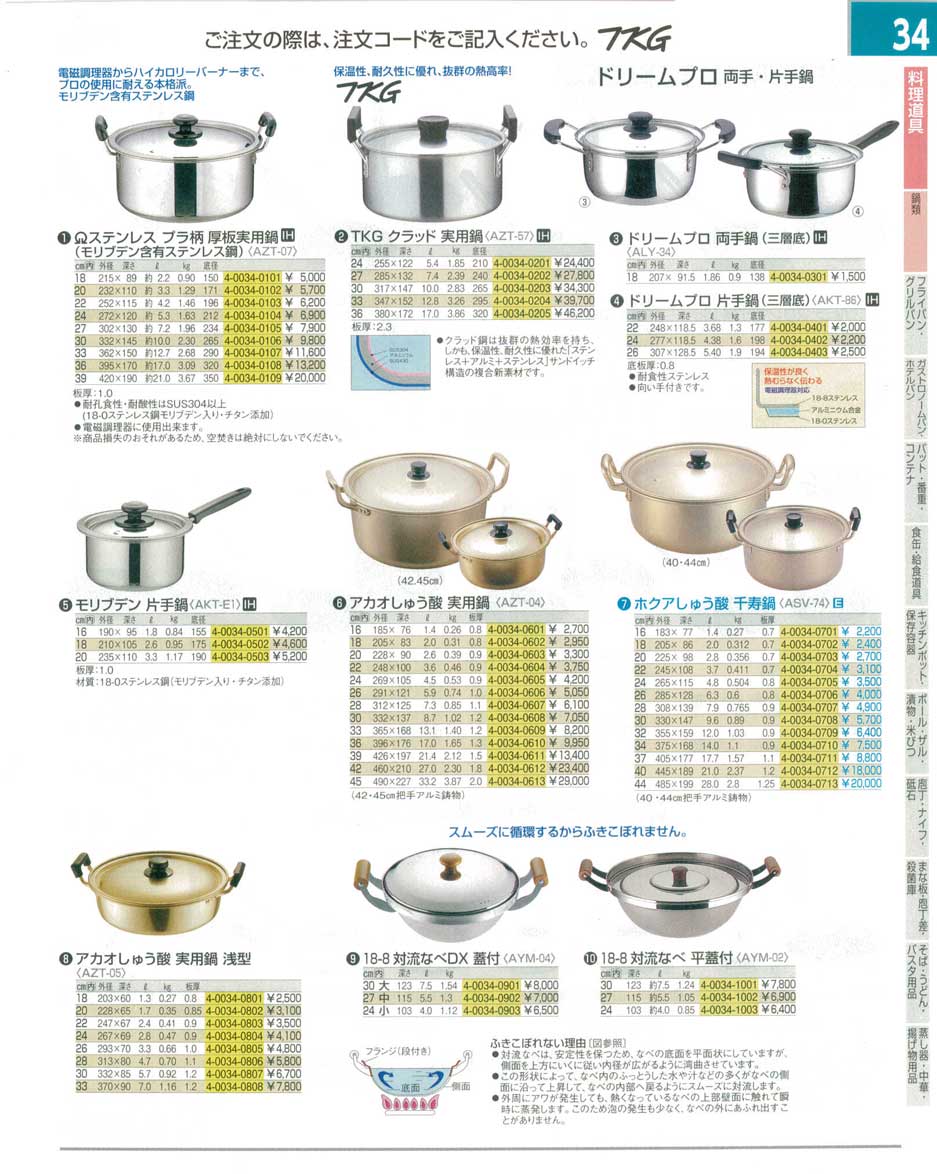 9-0040-0104)AZT0724(90)ＳＡステンレス プラ柄 厚板実用鍋２４ｃｍ