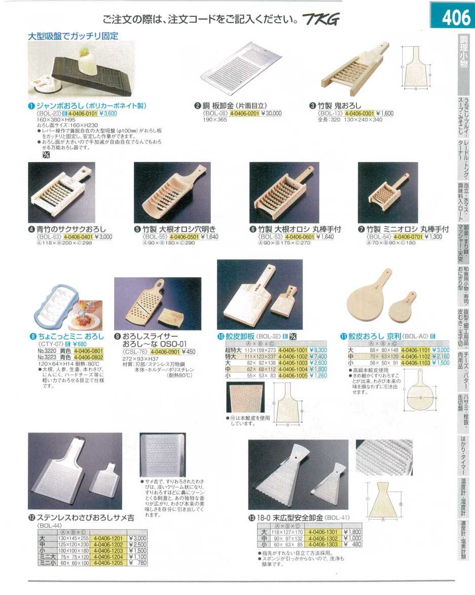 6-0468-1101)BOLA003(130)鮫皮おろし 京利大