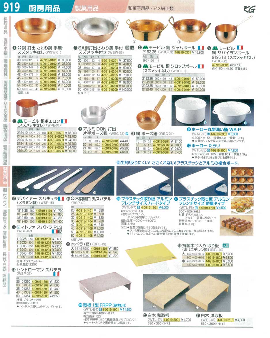 食器 和菓子用品・アメ細工類・銅鍋・スパチュラ・取板 ＴＫＧ１４－２ 遠藤商事－919ページ