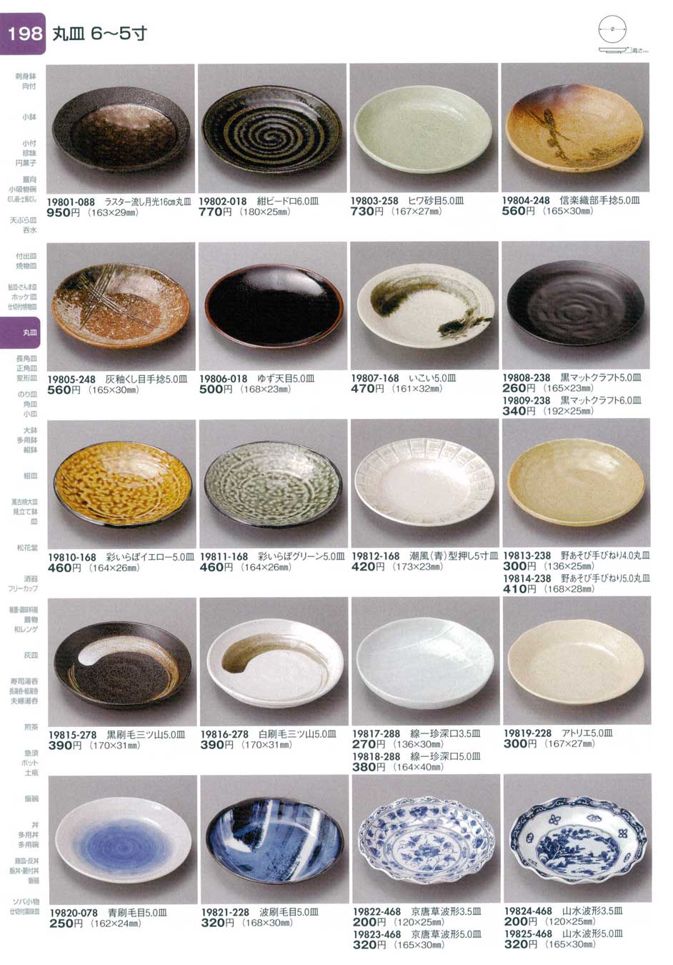 食器 丸皿（６から５寸）陶里２８－198ページ