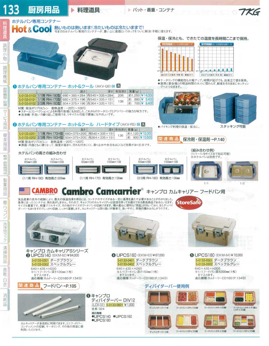 食器 ホテルパン専用コンテナーホット＆クール・キャンブロカムキャリアー ＴＫＧ１５－２ 遠藤商事－133ページ