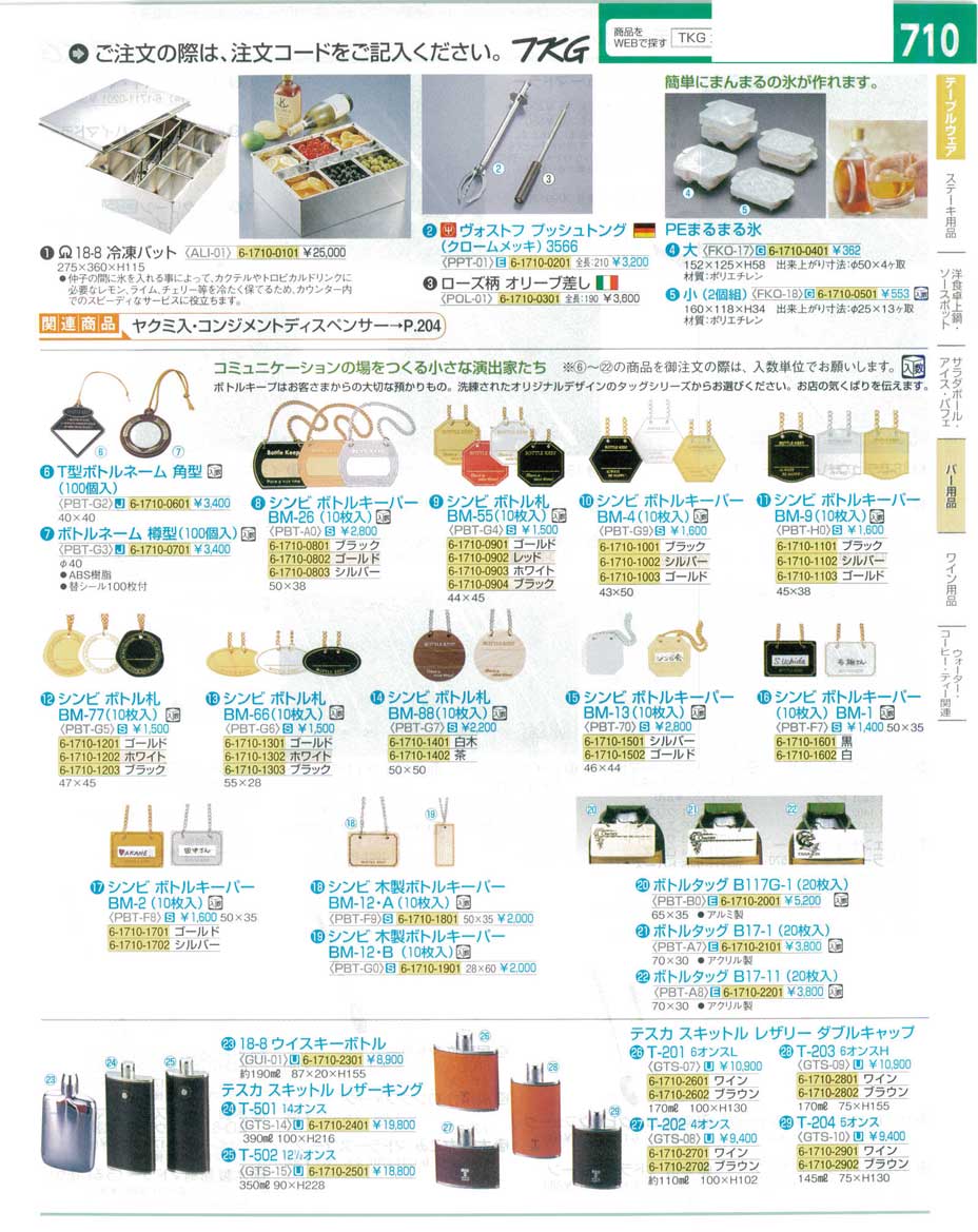 食器 バー用品・ボトルキーパー・スキットル ＴＫＧ１６－１ 遠藤商事－1710ページ
