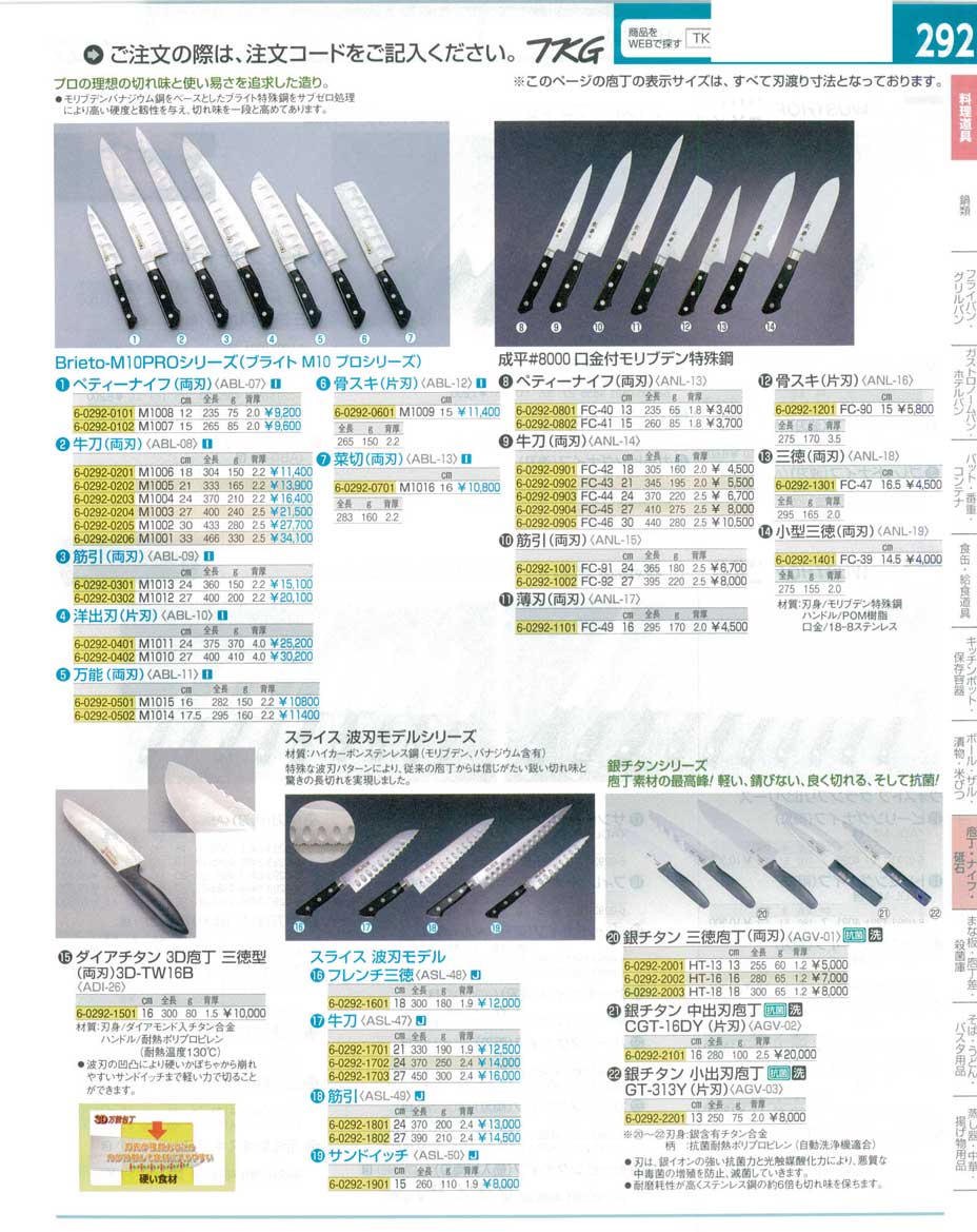9-0319-0205)ABL08002(110)ブライトＭ１０プロ 牛刀