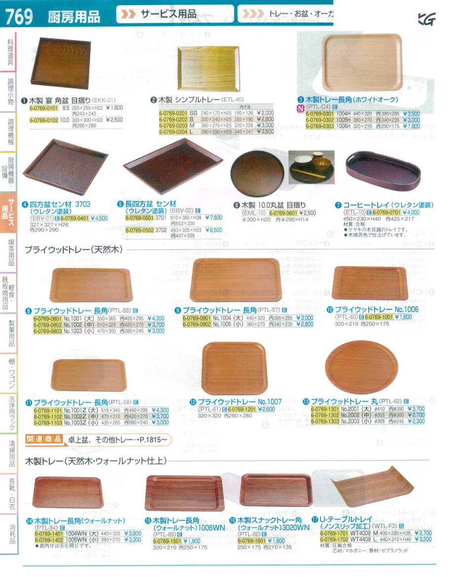 食器 木製盆・プライウッドトレー・木製トレー ＴＫＧ１６－１ 遠藤商事－769ページ