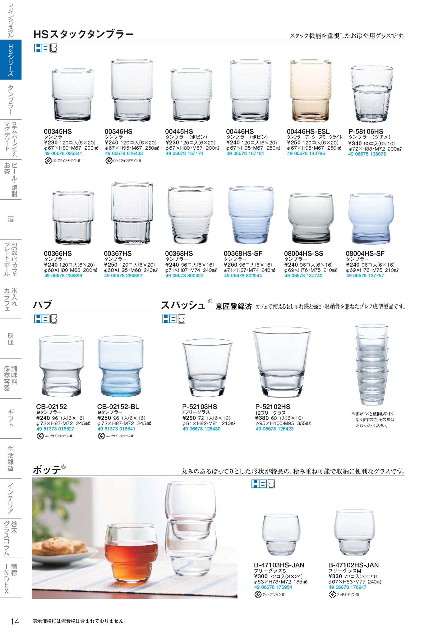 食器 ＨＳシリーズ東洋佐々木ガラス２０１７－14ページ