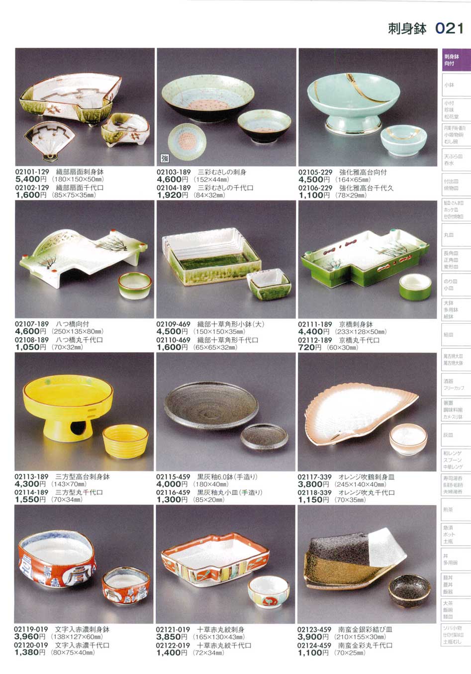 Page 21 - Sashimi Bowl and Sauce Dish Set / Sashimi Plates / tori29 -  Japanese Tableware