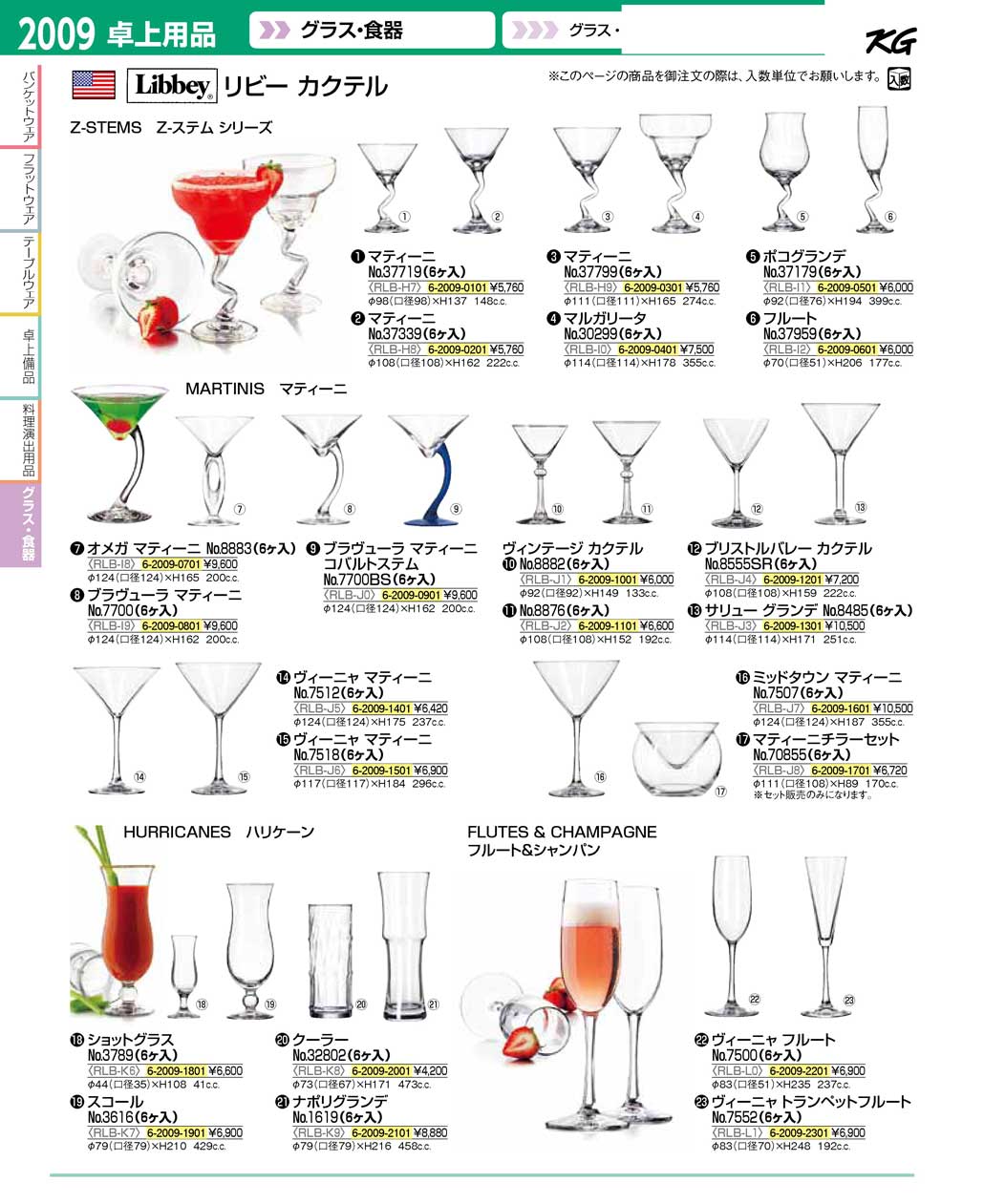 食器 グラス・カップ・酒器・リビーカクテル ＴＫＧ１６－２ 遠藤商事－2009ページ