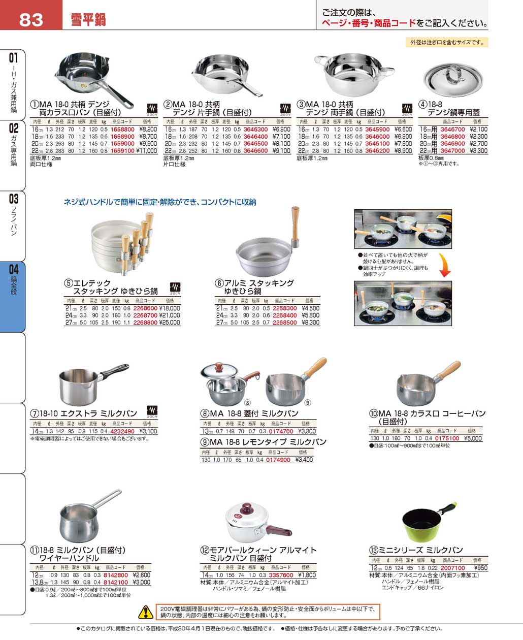 食器 雪平鍋 プロフェッショナルベストコレクション１８ ＥＢＭ－83ページ