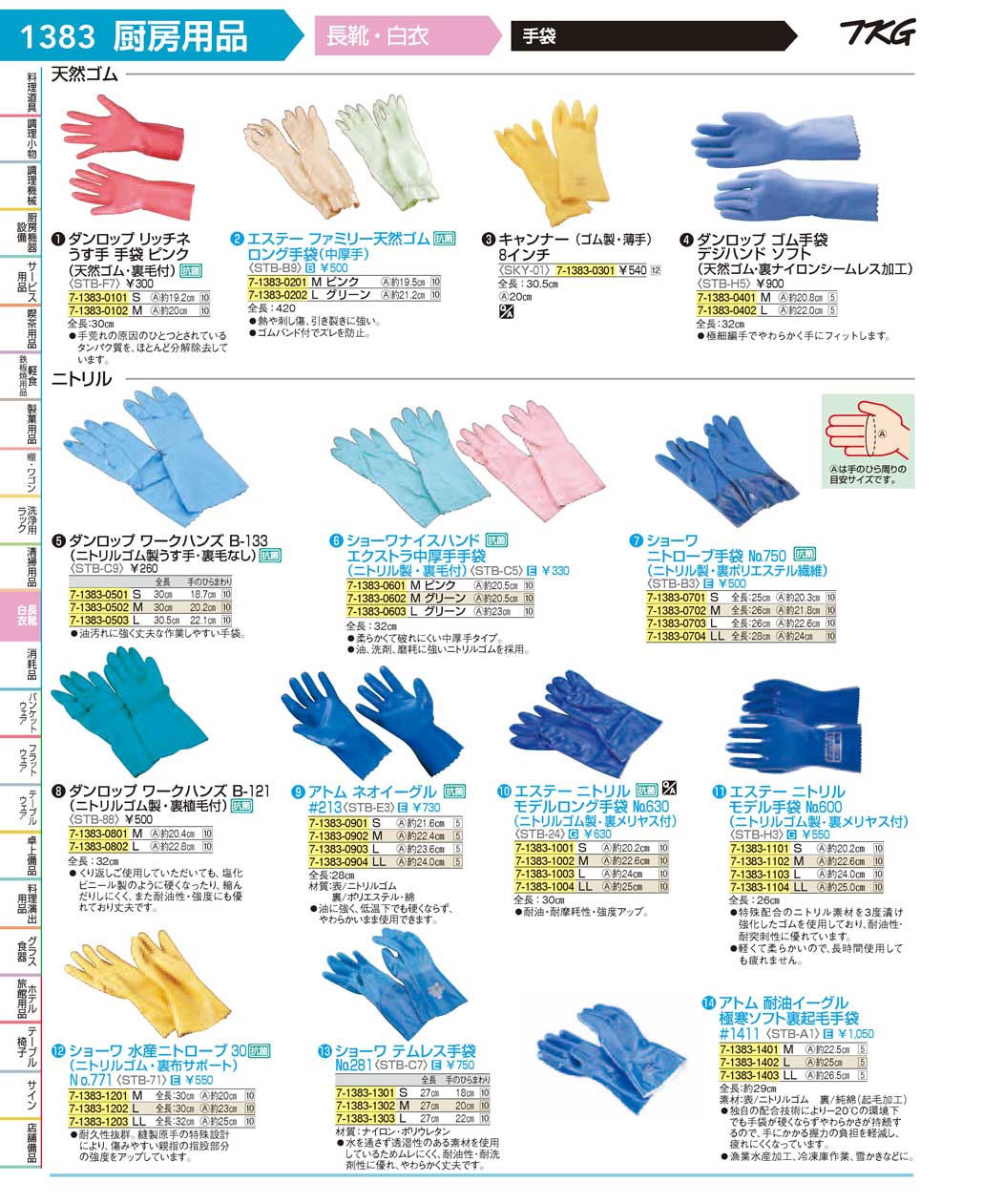 食器 手袋 ＴＫＧ１７－１ 遠藤商事－1383ページ