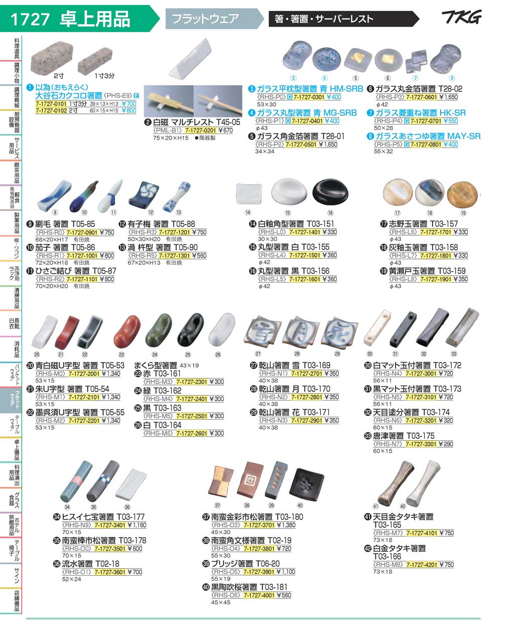 食器 フラットウェア・箸置 ＴＫＧ１７－１ 遠藤商事－1727ページ