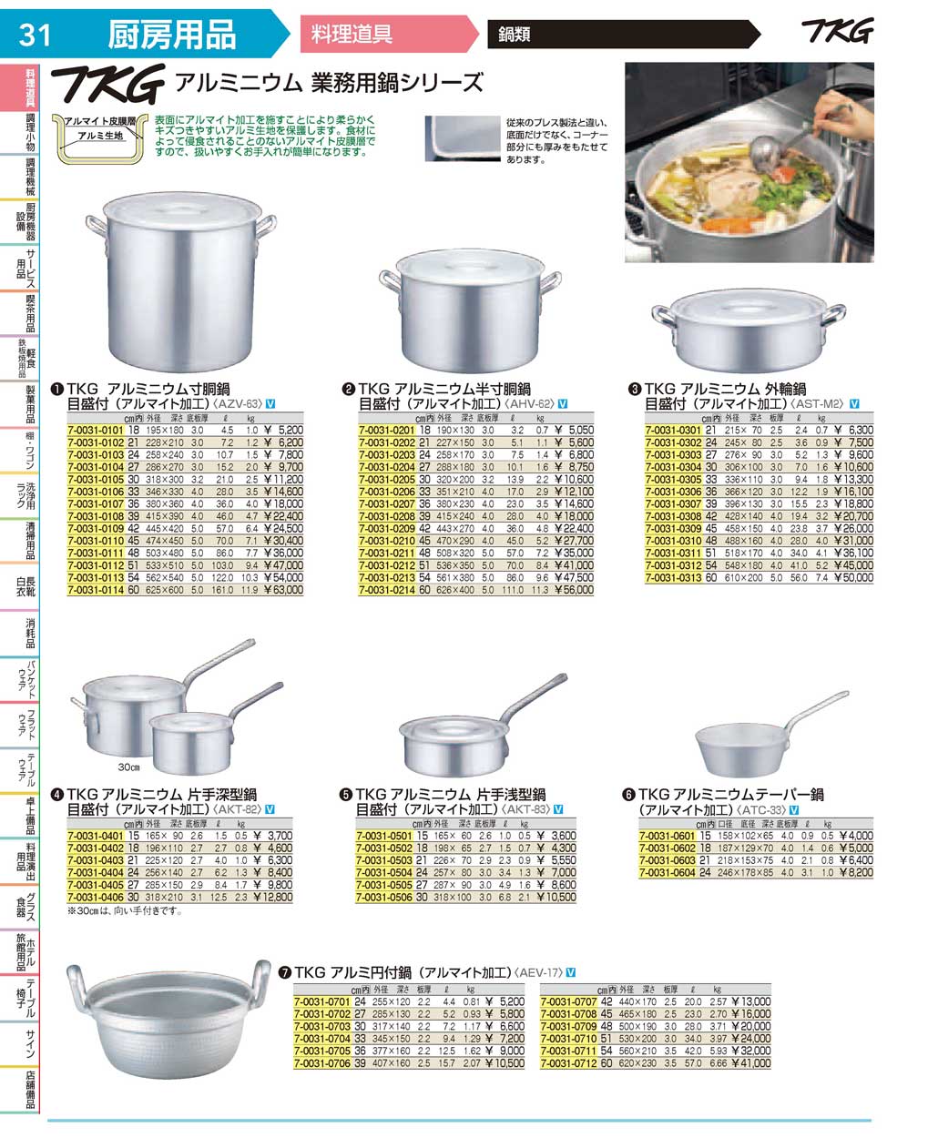 食器 鍋類 ＴＫＧ１７－１ 遠藤商事－31ページ