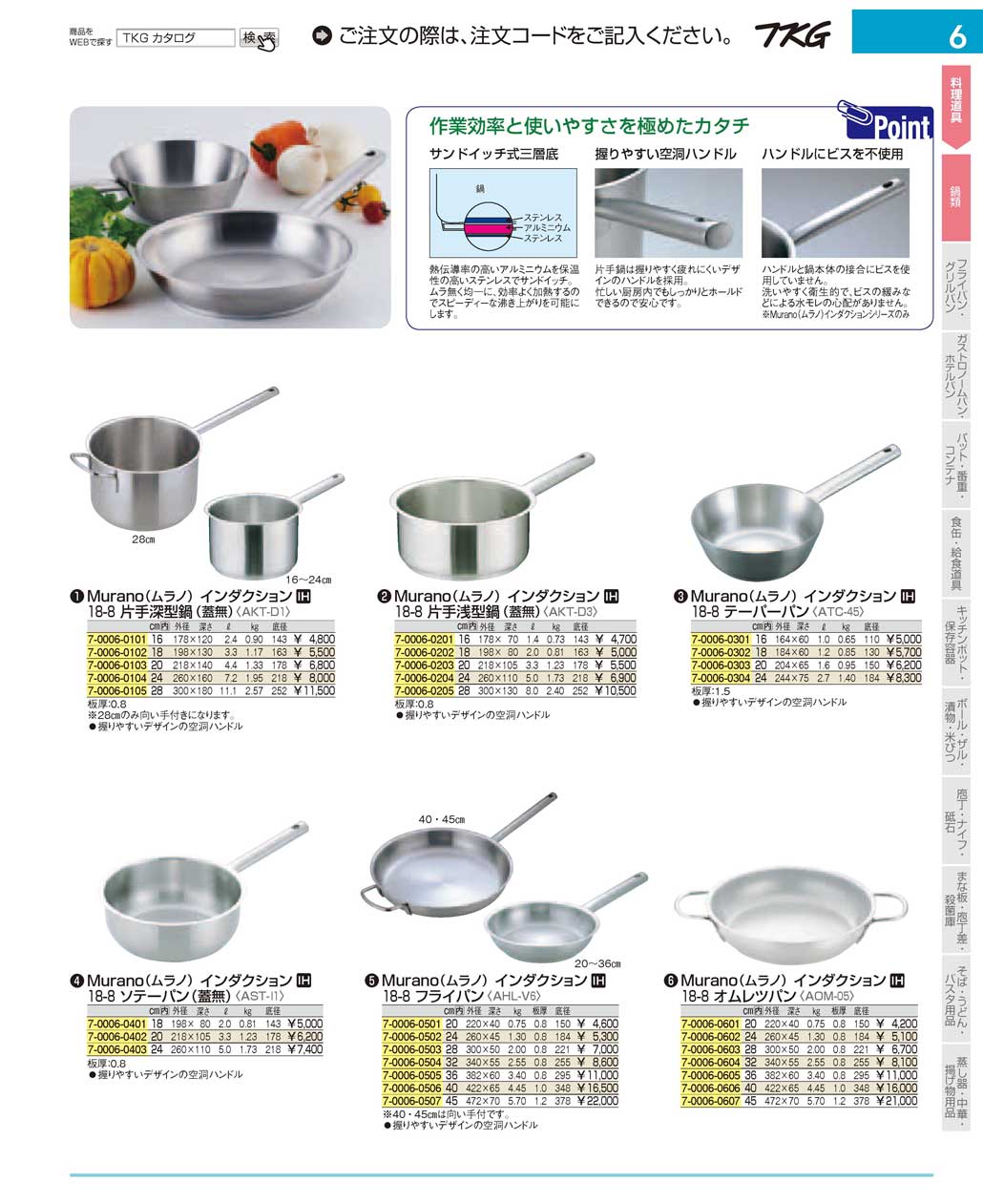 食器 鍋類 ＴＫＧ１７－１ 遠藤商事－6ページ