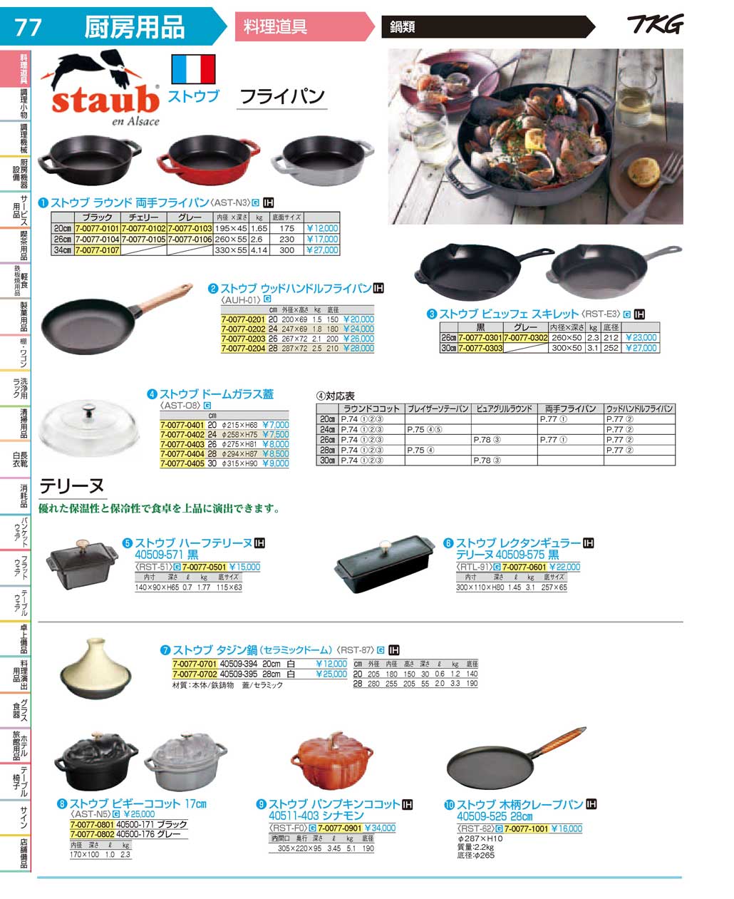 食器 鍋類 ＴＫＧ１７－１ 遠藤商事－77ページ