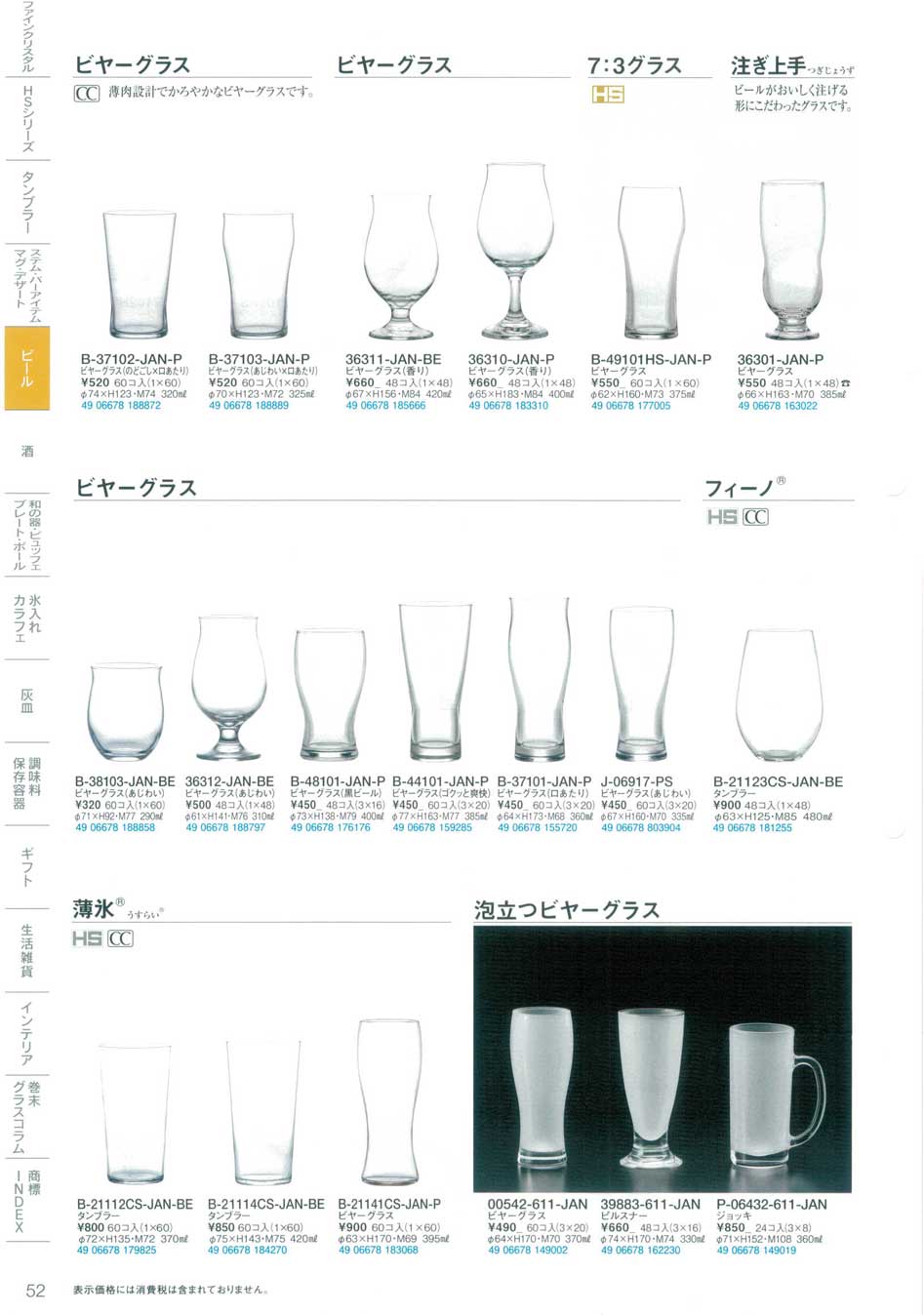 食器 ビール東洋佐々木ガラス２０１９－52ページ