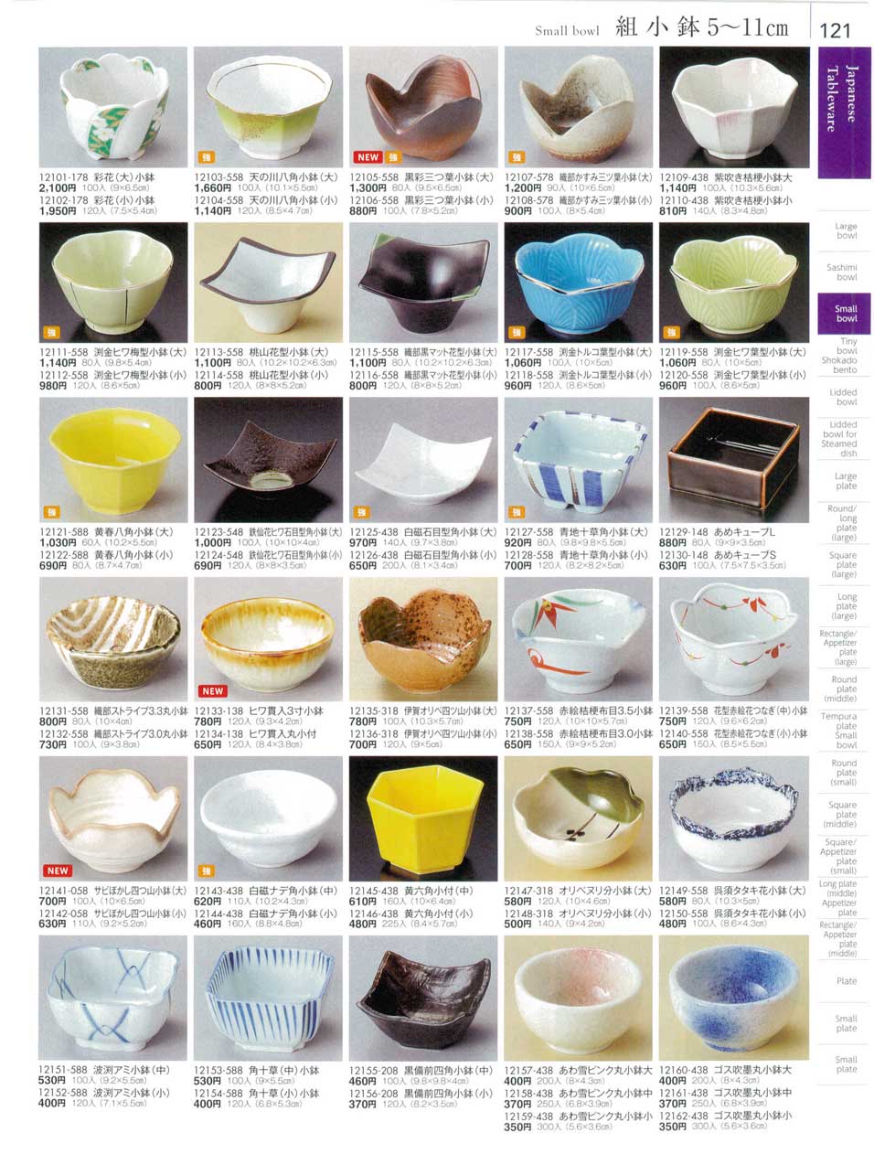 食器 組小鉢５から１１ｃｍSmall bowl 陶雅１８－121ページ