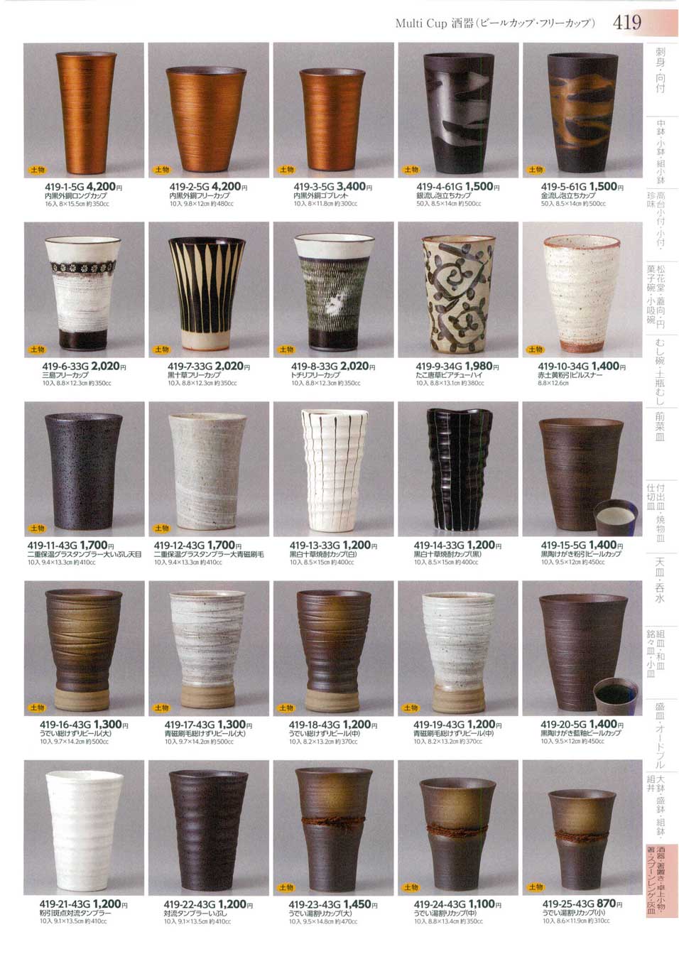 食器 酒器（ビールカップ・フリーカップ）Multi Cup みやび街道３－419 