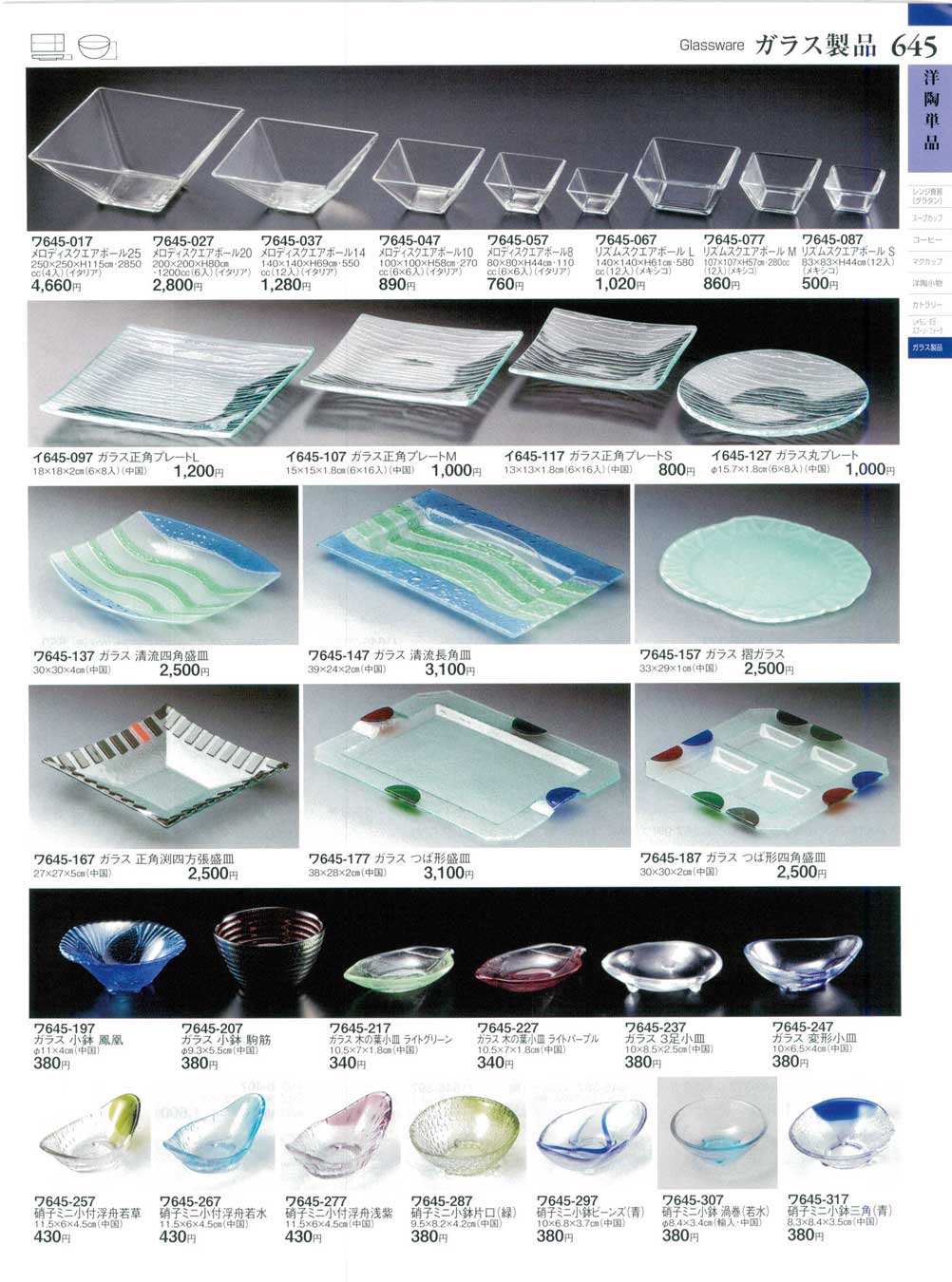 食器 ガラス製品Glassware ときわ２７－645ページ