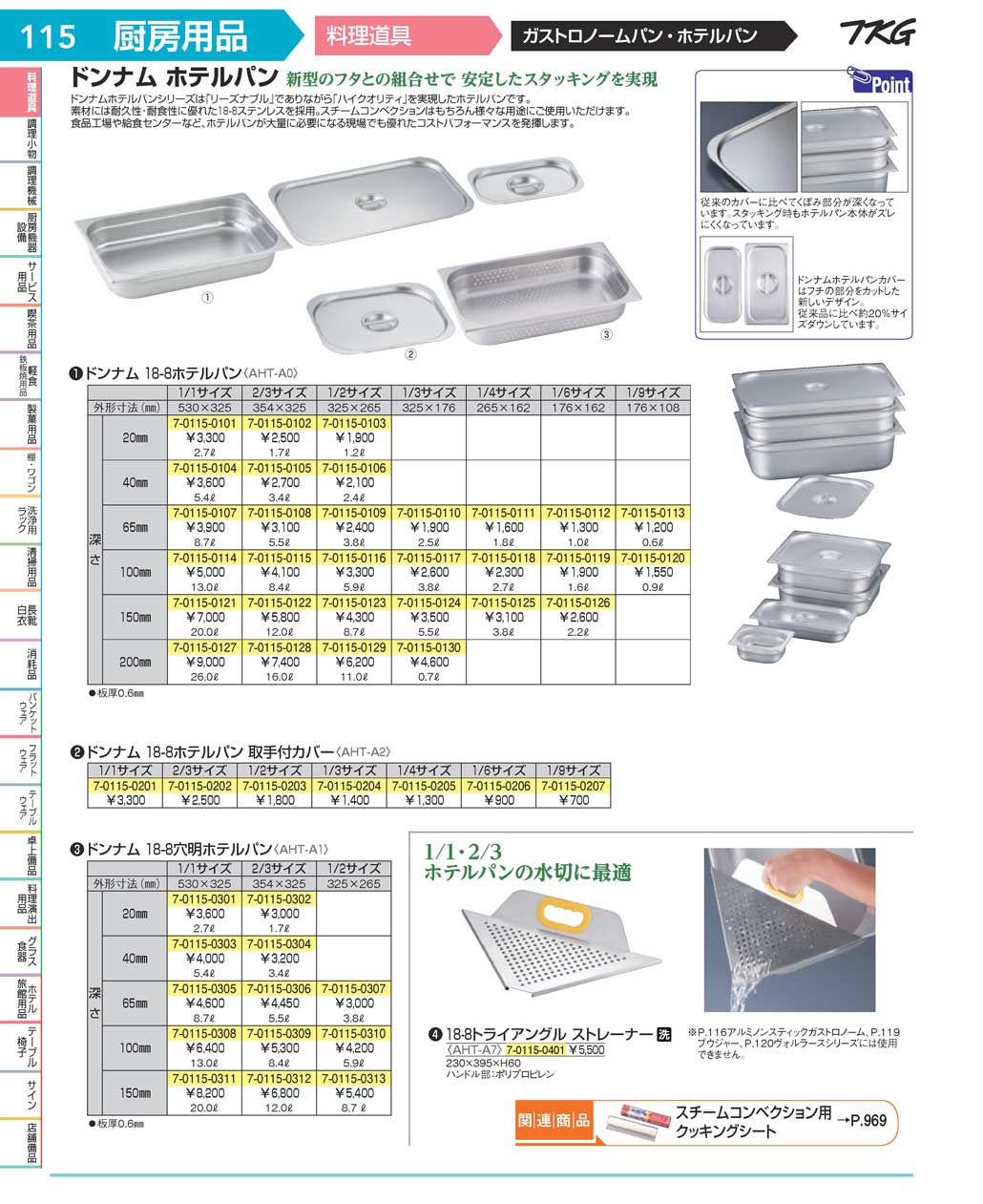 食器 ガストロノームパン・ホテルパンGastronome Pan, Hotel Pan