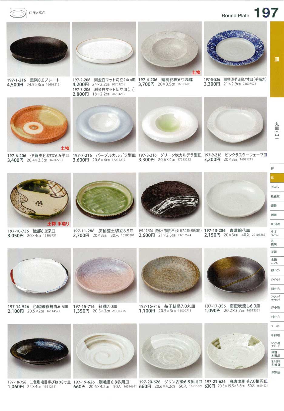 食器 丸皿（中）Round Plate (Medium) うつわ１６－197ページ