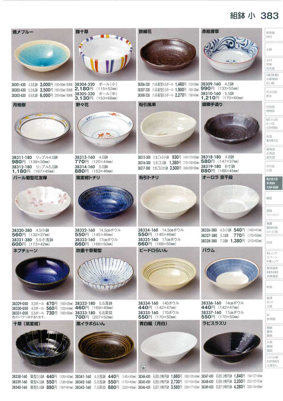 食器 組鉢（小）Set of Bowls (Small) 陶里３０－383ページ