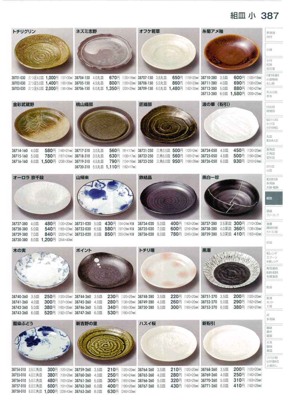 食器 組皿（小）Set of Plates (Small) 陶里３０－387ページ