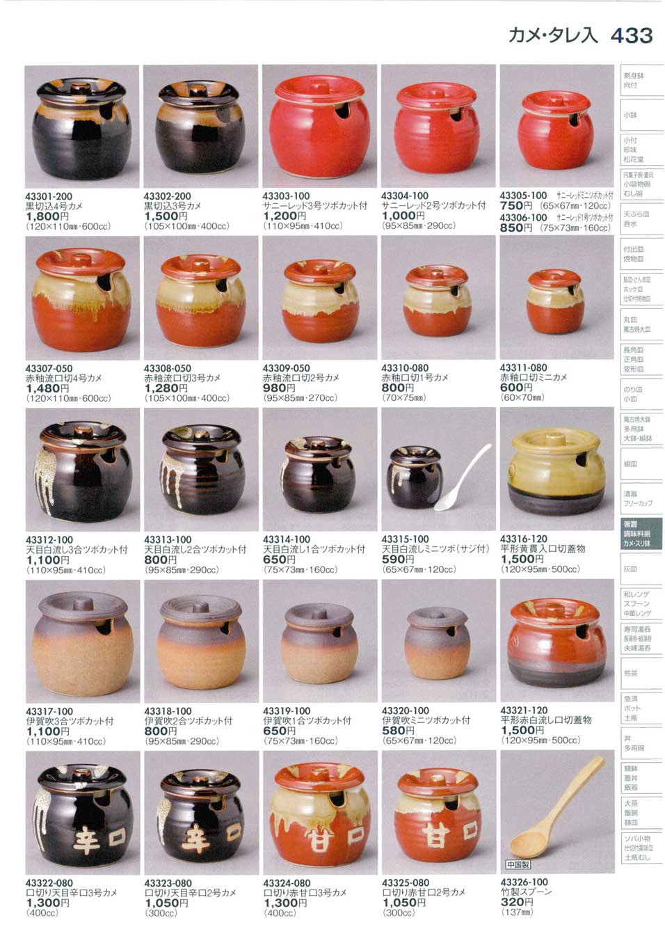 食器 カメ・タレ入Lidded Sauce Pot 陶里３０－433ページ