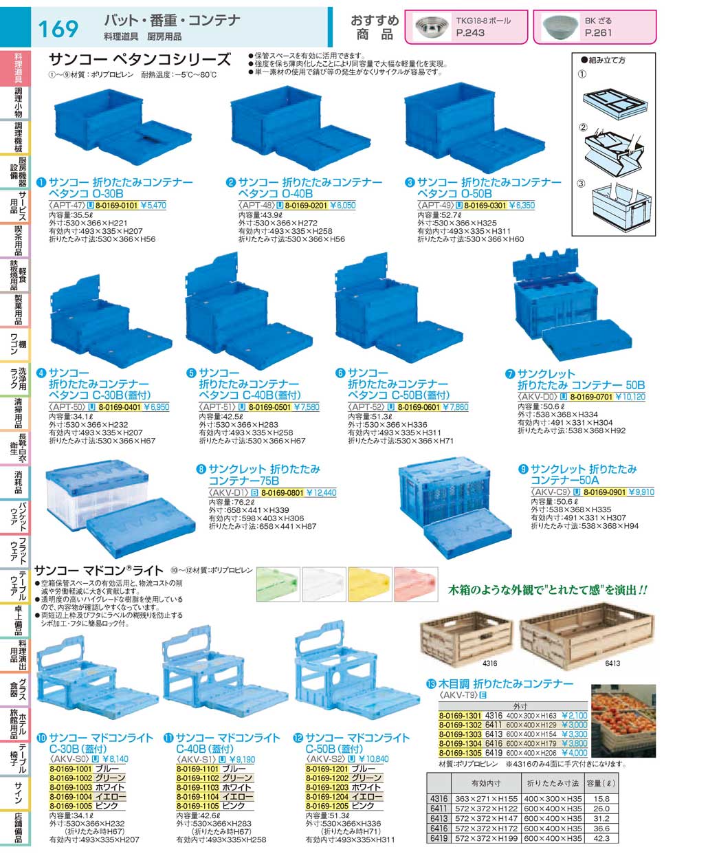 食器 折りたたみコンテナ／サンコー：Foldable container ＴＫＧ１８