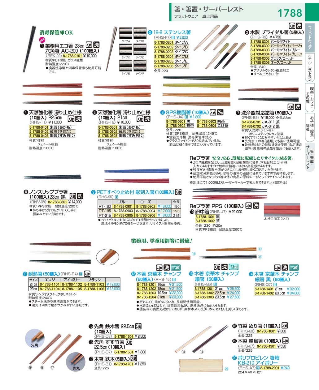 食器 箸：Chopsticks ＴＫＧ１８－１ 遠藤商事－1788ページ