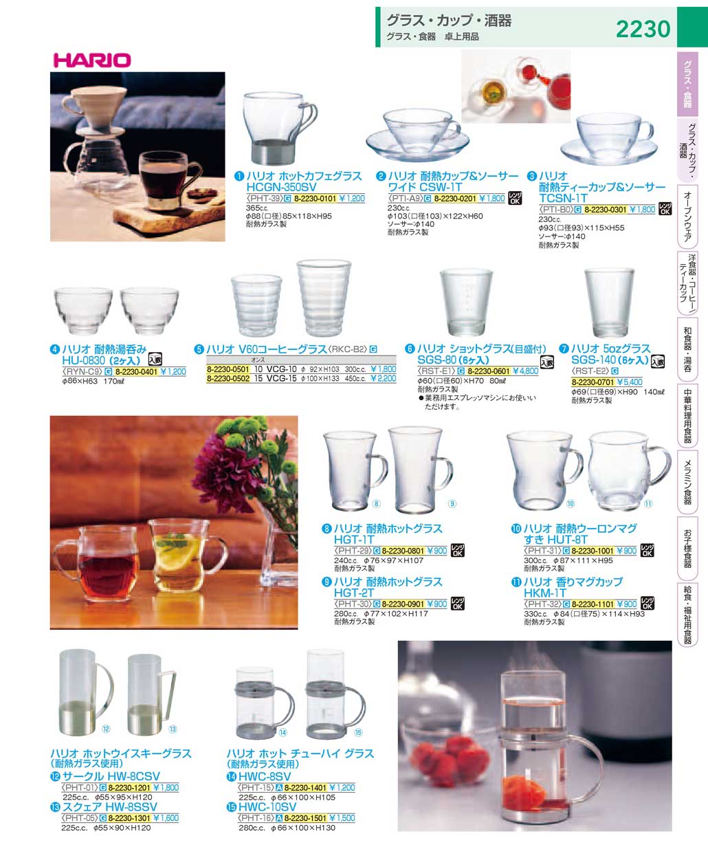 食器 グラス・カップ・ハリオ：Glasses / Cups / HARIO ＴＫＧ１８－１ 遠藤商事－2230ページ