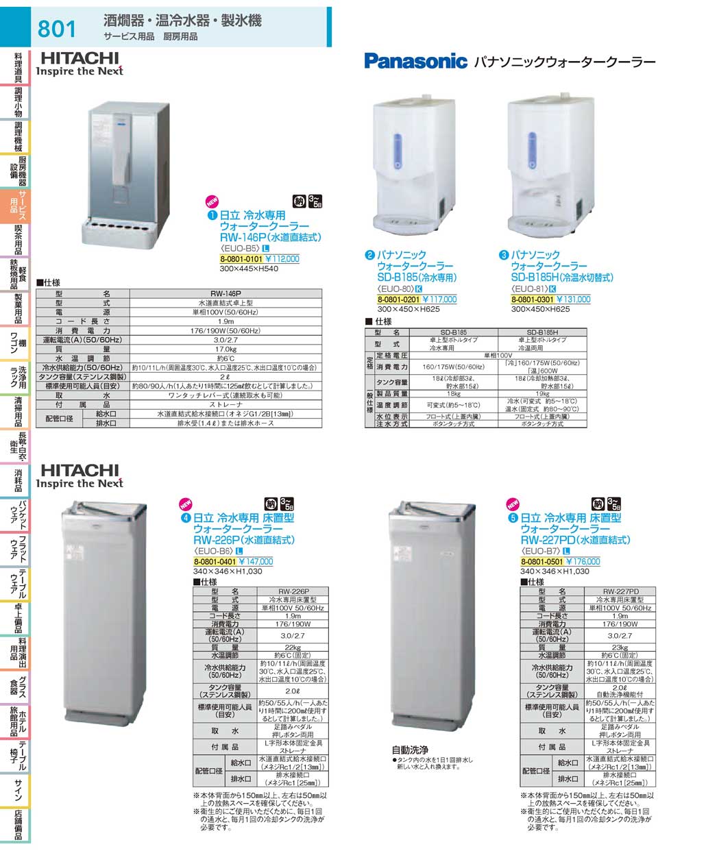 日立冷水機 水道水直結型 卓上 ウオータークーラー 業務用厨房機器 