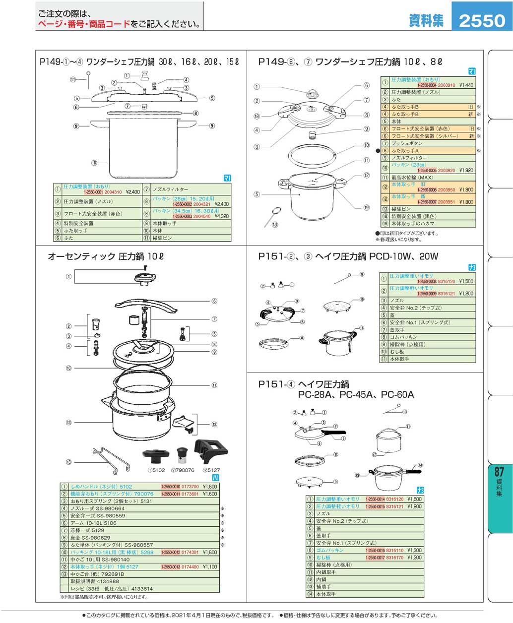 ヘイワ 圧力鍋 ＰＣ-２８Ａ用 パッキン(140)（商品番号1-2550-0016）