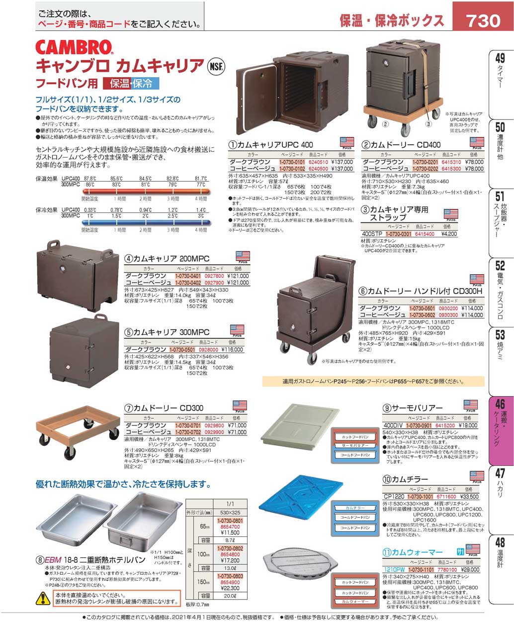 食器 保温保冷ボックスKeep warm/cool storage box / CANBRO