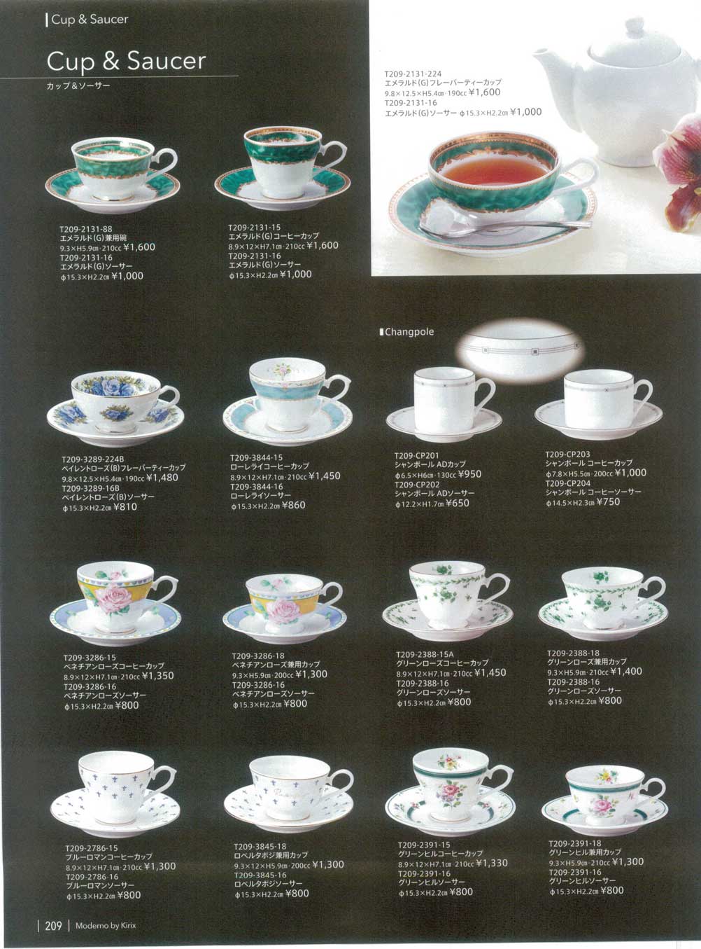 食器 カップ・ソーサーCup and Saucer ＭＯＤＥＲＮＯ１２－209ページ